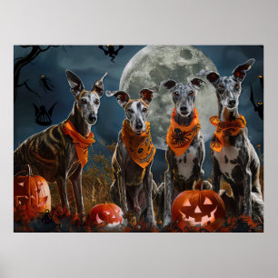 Poster Greyhound Halloween Éffrayant