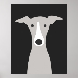 Poster Greyhound Italien Greyhound mignon Chien Whippet