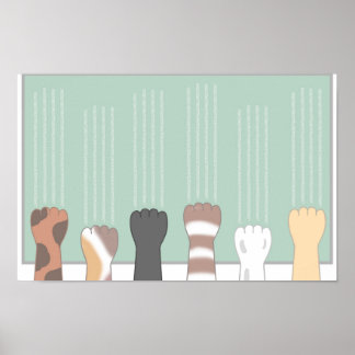 Poster Griffes de chat mignonnes qui laissent des égratig
