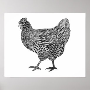Poster griffonnage de poule