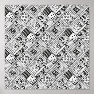 Poster Griffonnage indien 2 de motif