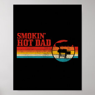 Poster Grilade BBQ Drôle Fête Des Pères Grill Vintage Fum