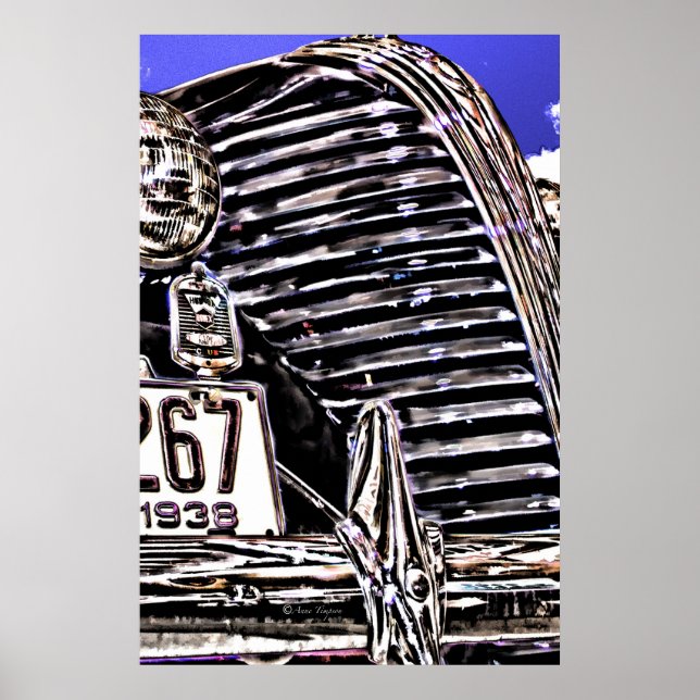 Poster Grill de voiture et phares (Devant)