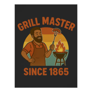 Poster Grill Master depuis 1865 Junetten BBQ Heritage