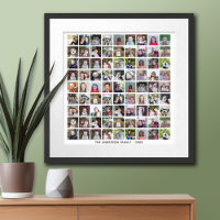 Grille de collage photo de 81 Carrés avec texte - 