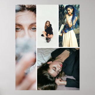 Poster Grille de collage simple personnalisé 4 photos