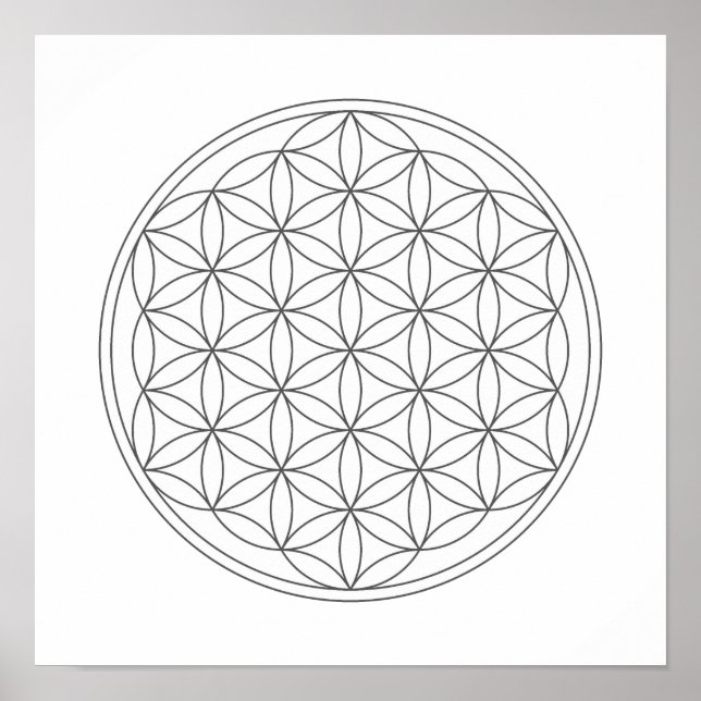 Poster Grille De Cristal - Fleur De Vie (Devant)