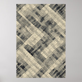 Poster Grille de mosaïque diagonale : Carreau géométrique