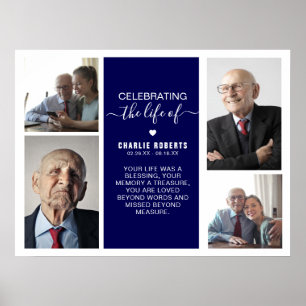 Poster Grille de photos modernes Mémorial   Funérailles