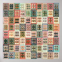 Grille de portraits colorés de Polacolor Vintage e