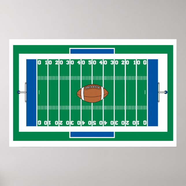 Poster grille fer terrain de football (Devant)