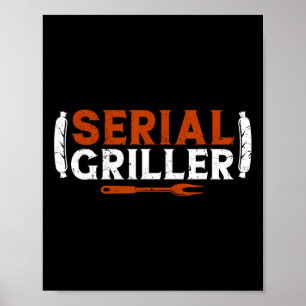 Poster Griller série Fête des pères Funny Grill Grill Bb