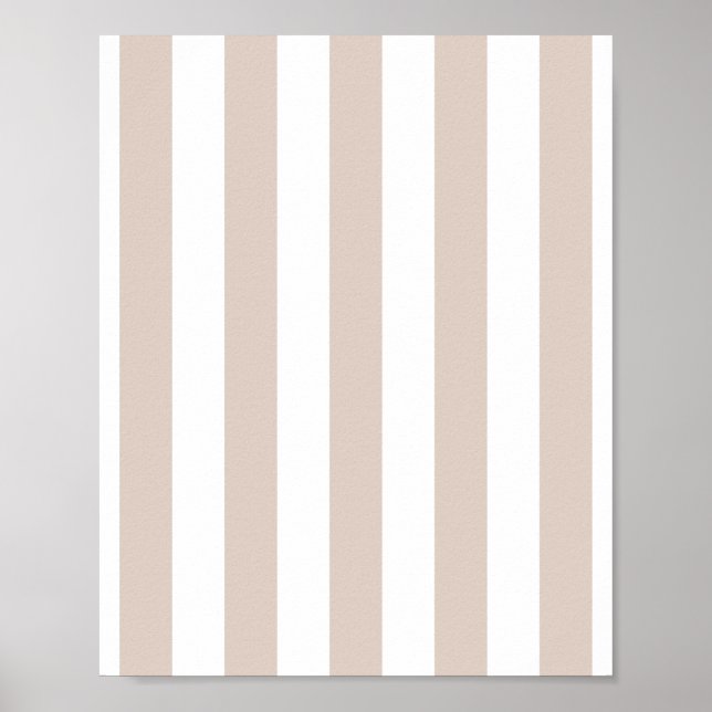 Poster Grilles Verticales Bbeige Et Blanc Gratté (Devant)