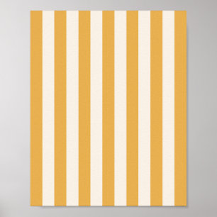 Poster Grilles Verticales Moutarde Jaune Et Blanc Gratté