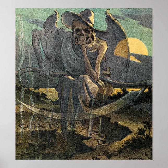 Poster Grim Reaper attend avec Scythe (Devant)