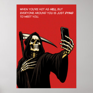 Poster Grim Reaper chaud comme l'enfer mourant de rencont