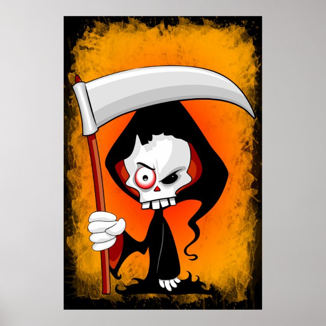 Poster Grim Reaper Déplaisant Drôle Cartoon (Devant)
