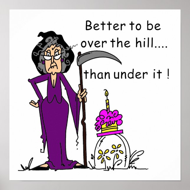 Poster Grim Reaper Humour d'anniversaire (Devant)