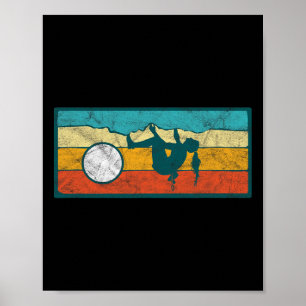 Poster Grimpe comme une fille Escalade Rétro Bouldering G