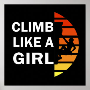 Poster Grimpe comme une fille femme d'escalade