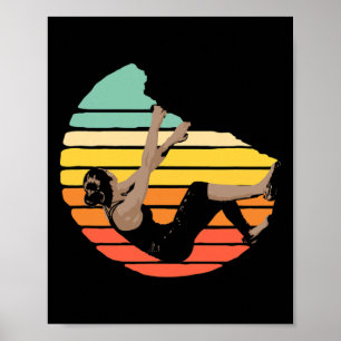 Poster Grimpe Comme Une Fille Grimpeur D'escalade Bloc