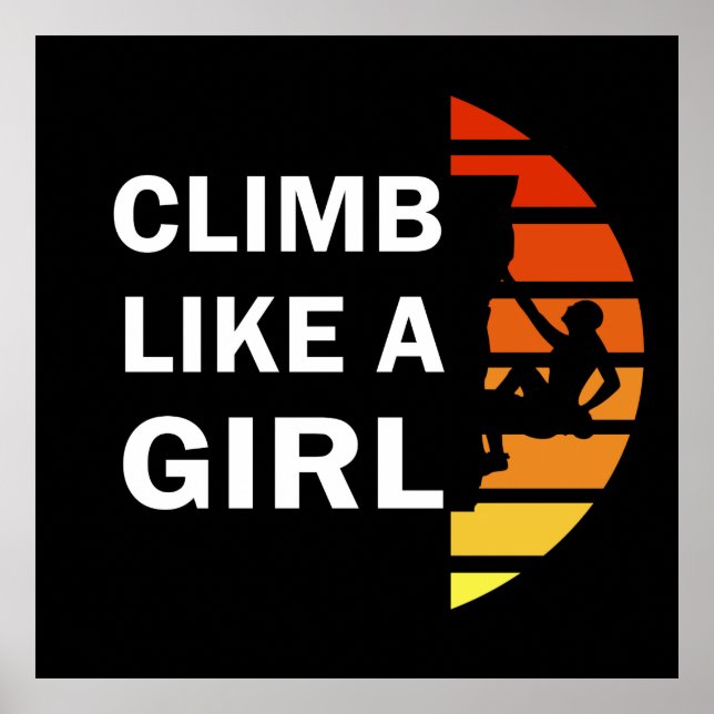 Poster Grimper comme une femme escalade rock (Devant)