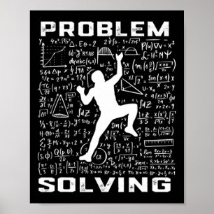 Poster Grimpeur de drôle de résolution de problèmes Escal