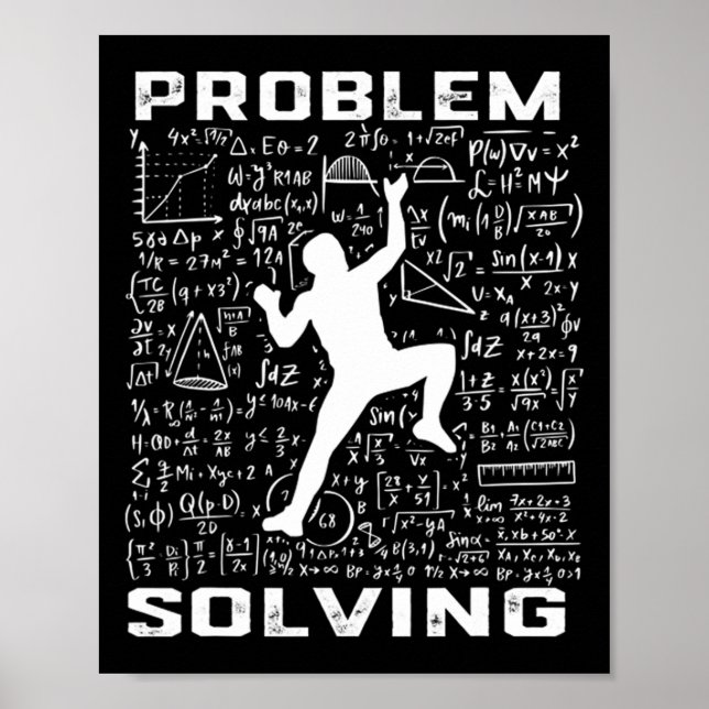 Poster Grimpeur de drôle de résolution de problèmes Escal (Devant)