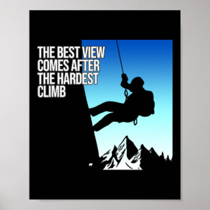 Poster Grimpeur de Montagne Ascension la Plus Difficile A