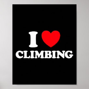 Poster Grimpeur de roche à cœur Grimpeur de mur de gym de