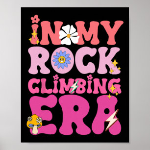Poster Grimpeur d'escalade dans mon ère de fille d'escala