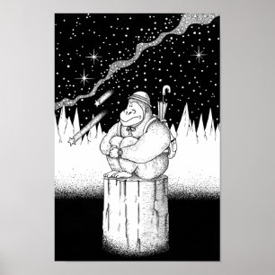 Poster Grimpeur par une nuit étoilée.