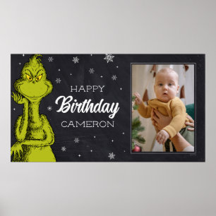 Poster Grinch Chalkboard Anniversaire