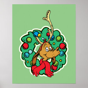 Poster Grinch Couronne de Noël de Max