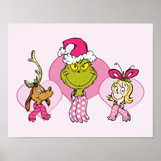 Poster Grinch Crew in Pink Valentine's Portrait (Devant)