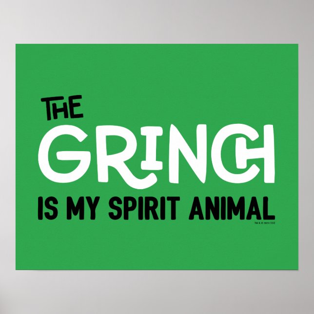 Poster Grinch est ma citation de Spirit Animal (Devant)