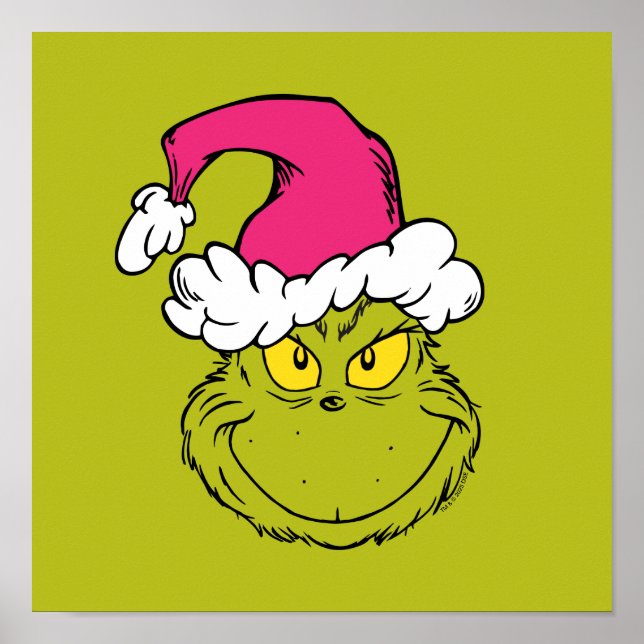 Poster Grinch in Pink Santa Hat (Devant)