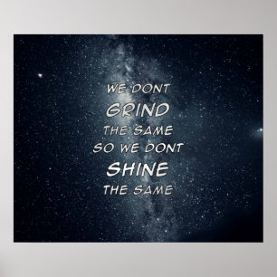 Poster Grind & Shine Stars Inspiration Motivationnelle