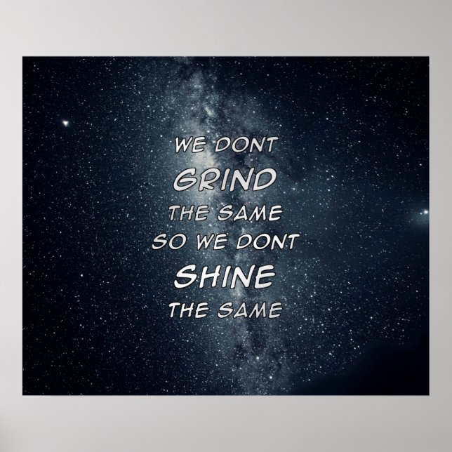Poster Grind & Shine Stars Inspiration Motivationnelle (Devant)