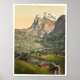 Poster Grindelwald et Mont Wetterhorn, Oberland bernois