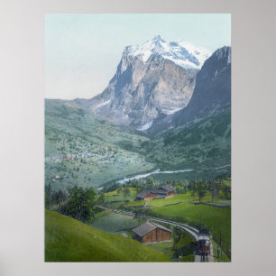Poster Grindelwald et Wetterhorn