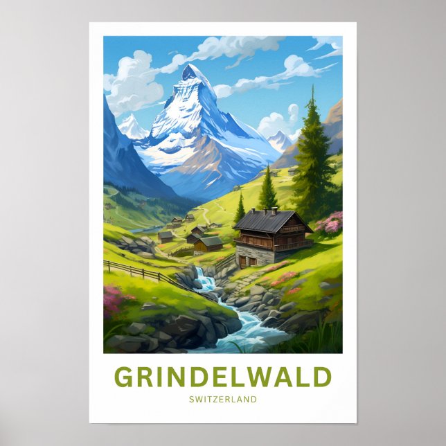 Poster Grindelwald Suisse Travel Imprimer (Devant)