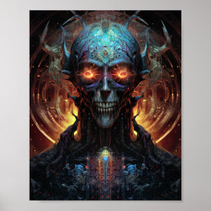 Poster Grinning Evil Alien Homme Sci-Fi Art