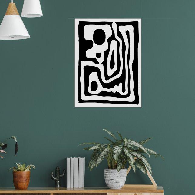 Poster Grip Vise : Noir et Blanc Abstrait (Salon 1)