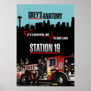 Poster Gris Anatomie et Station 19