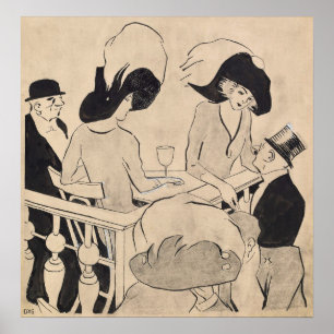 Poster Gris - Au Music-Hall (Au Restaurant)