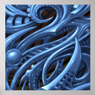 POSTER GRIS BLEU MECH