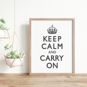 Poster Gris de charbon Gardez le calme et continuer