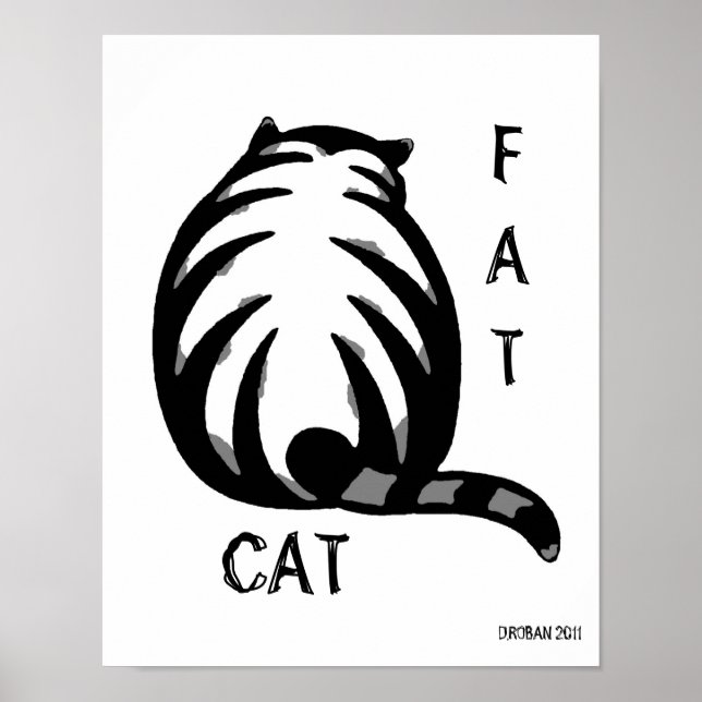 Poster Gris de chat et noir (Devant)