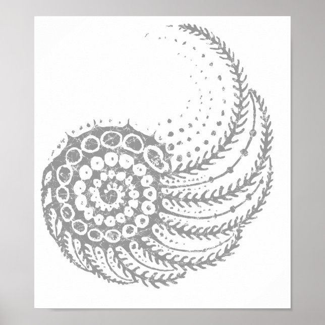 Poster Gris en spirale organique (Devant)